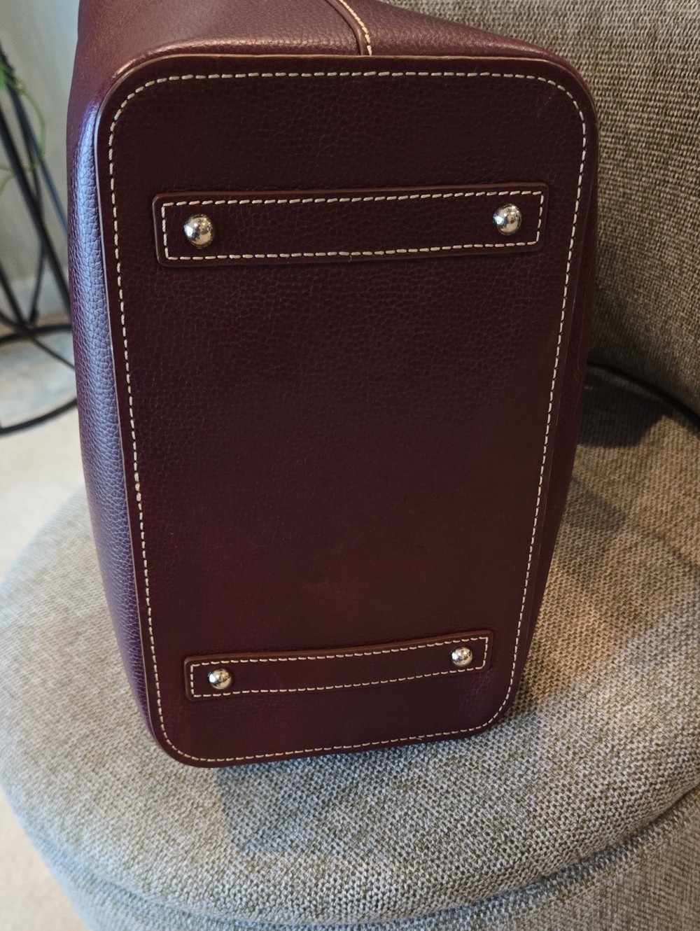 Dooney & Bourke Burgundy Lilly Leather Bucket Bag - Picture 4 of 14